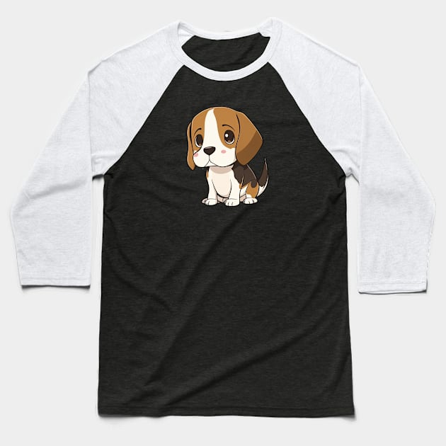 Beagle Kawaii Baseball T-Shirt by JayD World